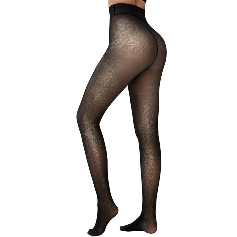 MSRP $20 HONGTEYA Women's XL Gold Fleece Lined Tights Winter Thermal Leggings